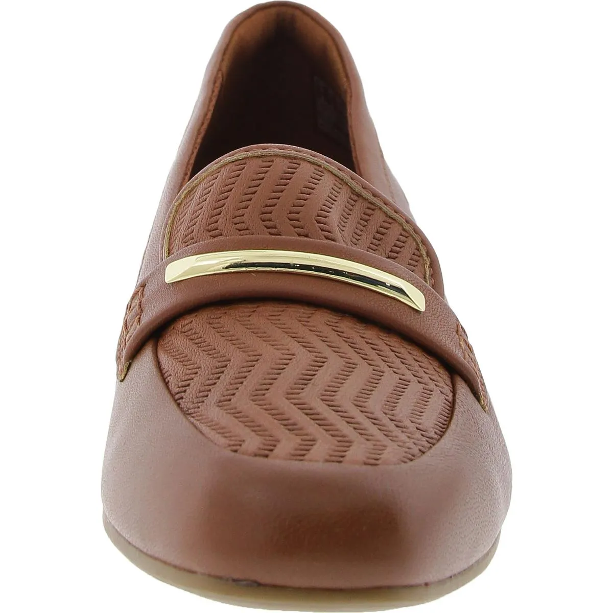 26177194 Womens Block Heel Leather Loafer Heels