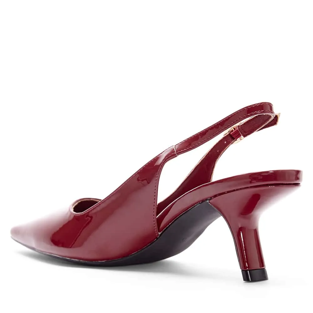 Abella Heel in Cherry Patent