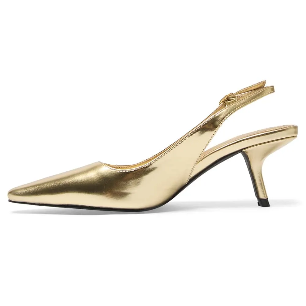 Abella Heel in Gold Smooth