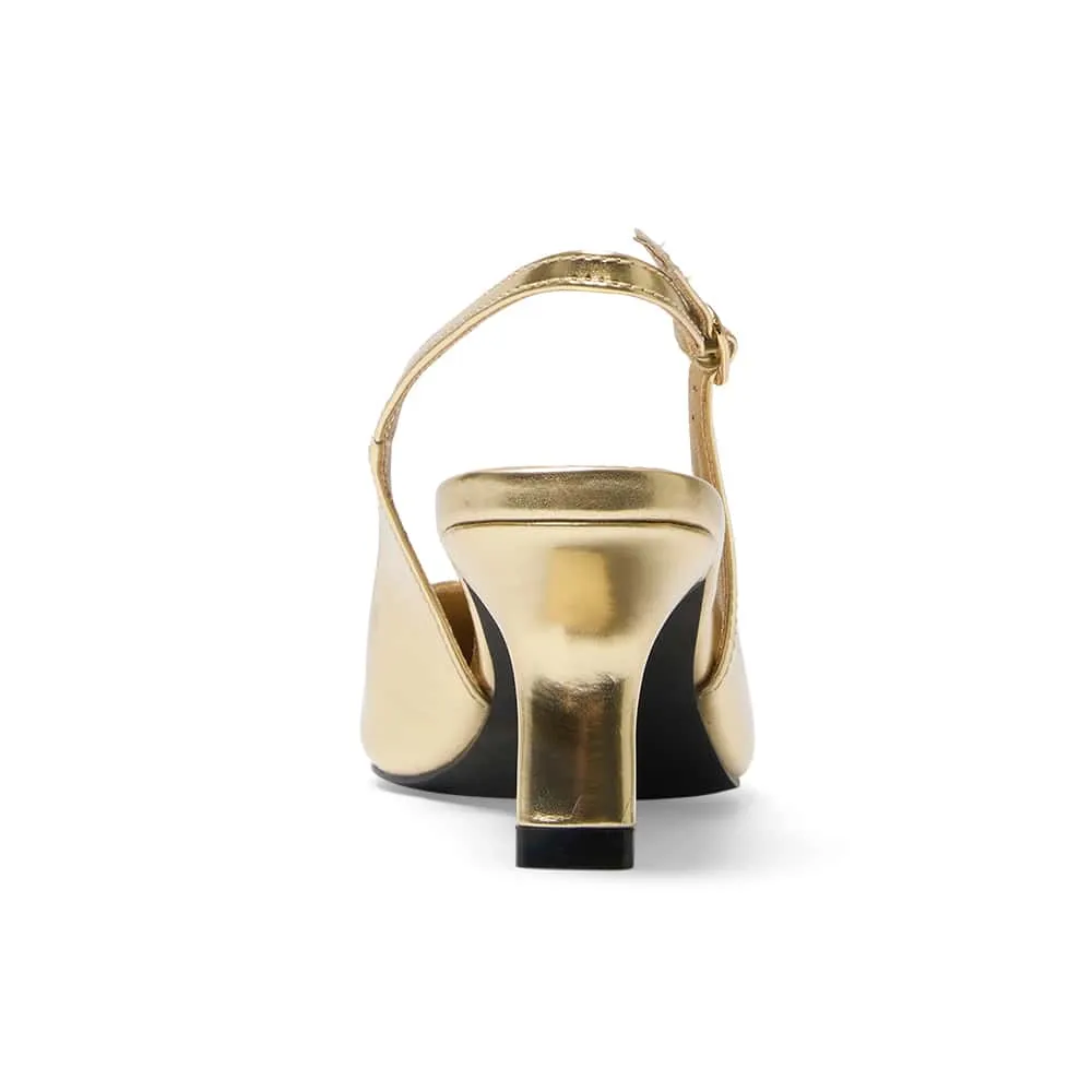 Abella Heel in Gold Smooth