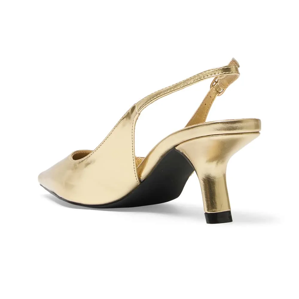 Abella Heel in Gold Smooth