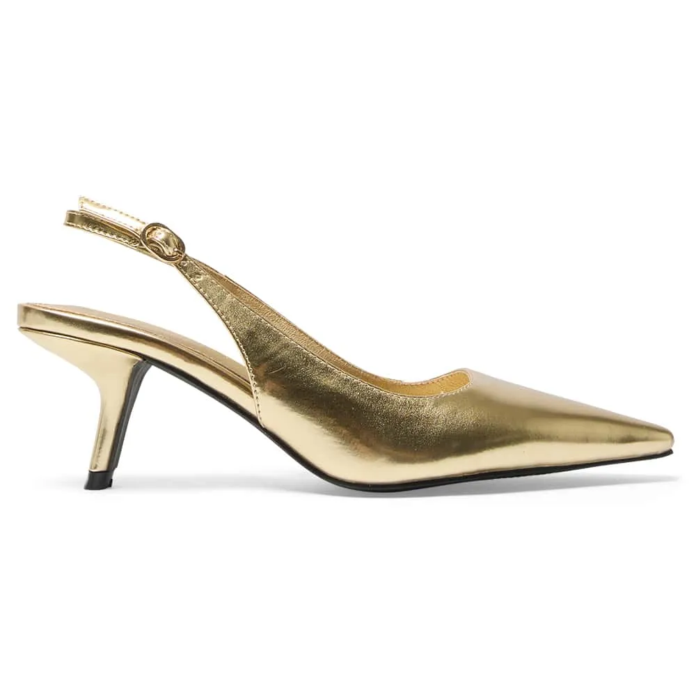 Abella Heel in Gold Smooth