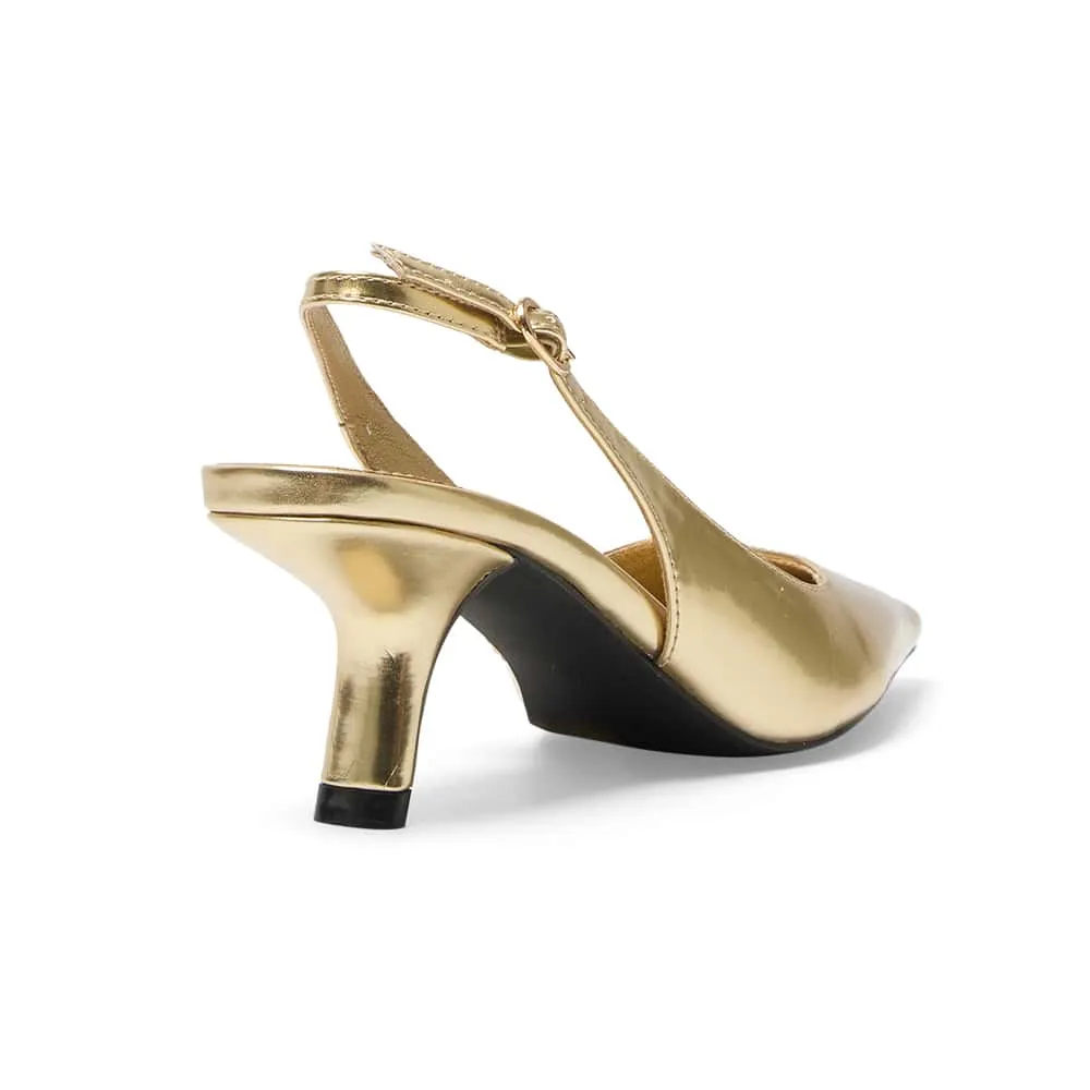 Abella Heel in Gold Smooth