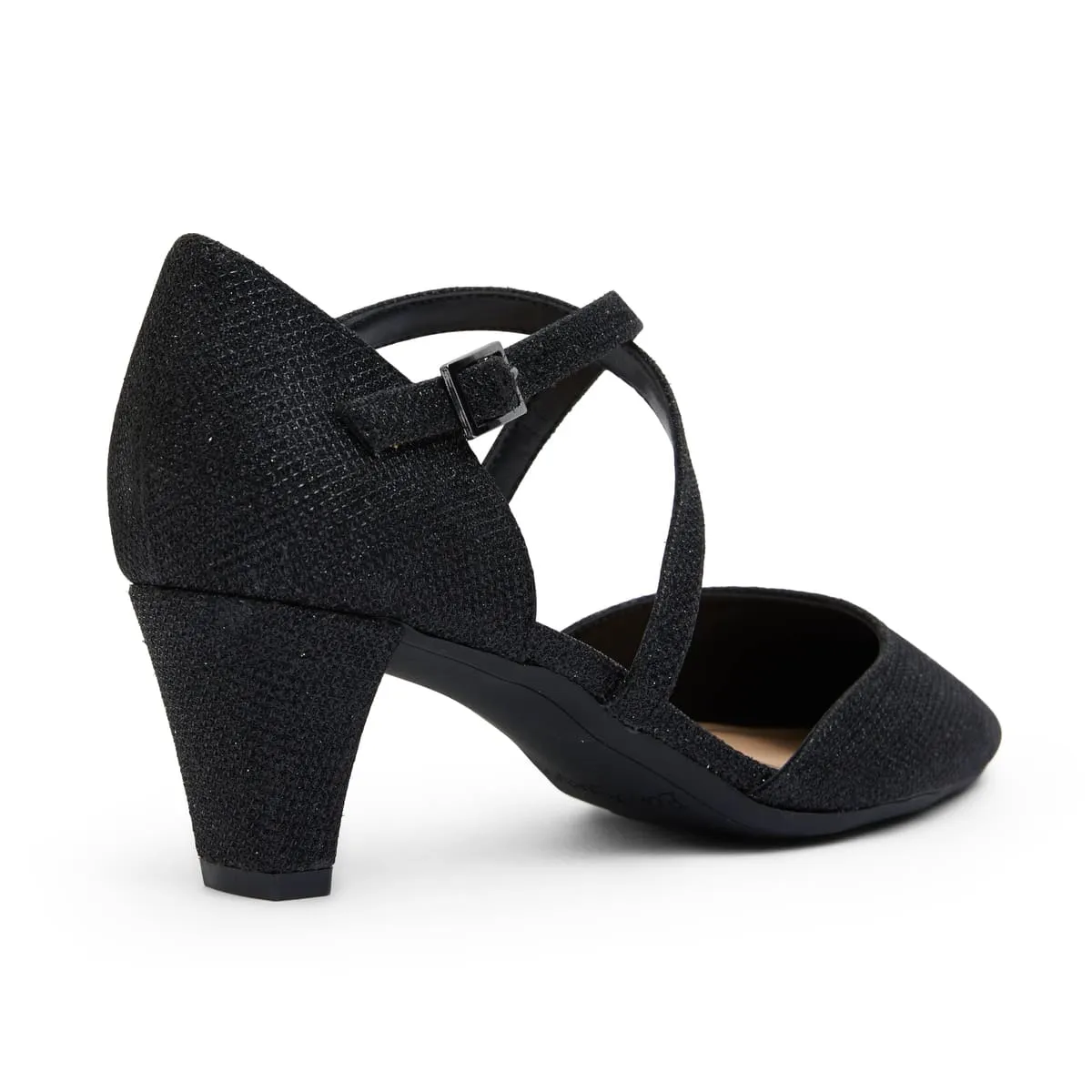 Adison Heel in Black Shimmer Fabric