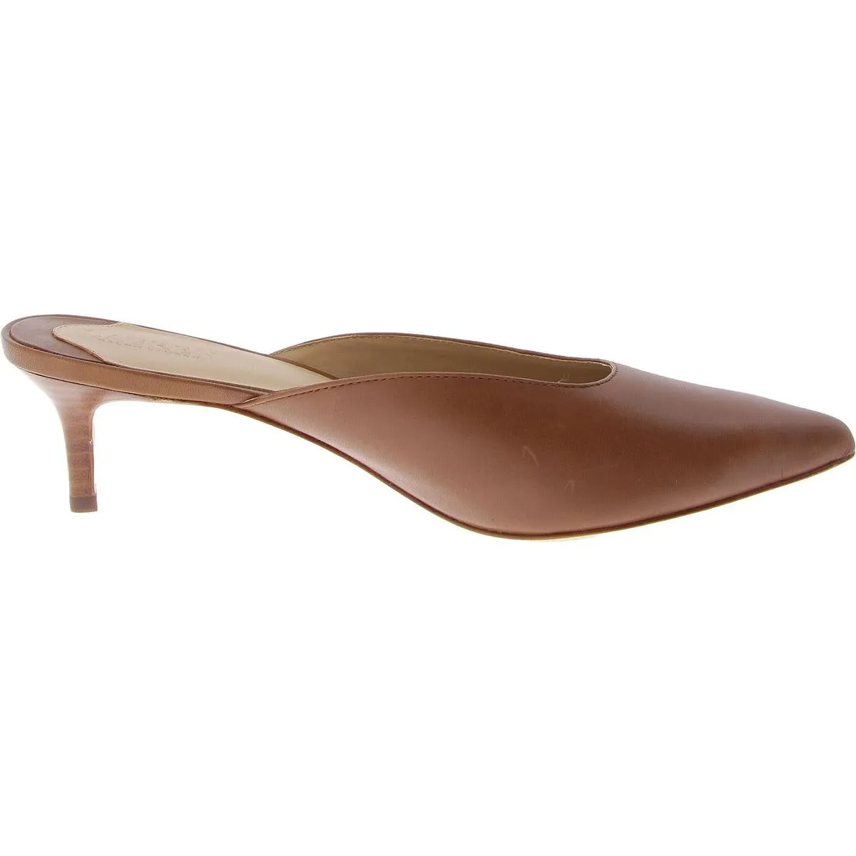 Adrienne-ML Womens Leather Pointed Toe Kitten Heels