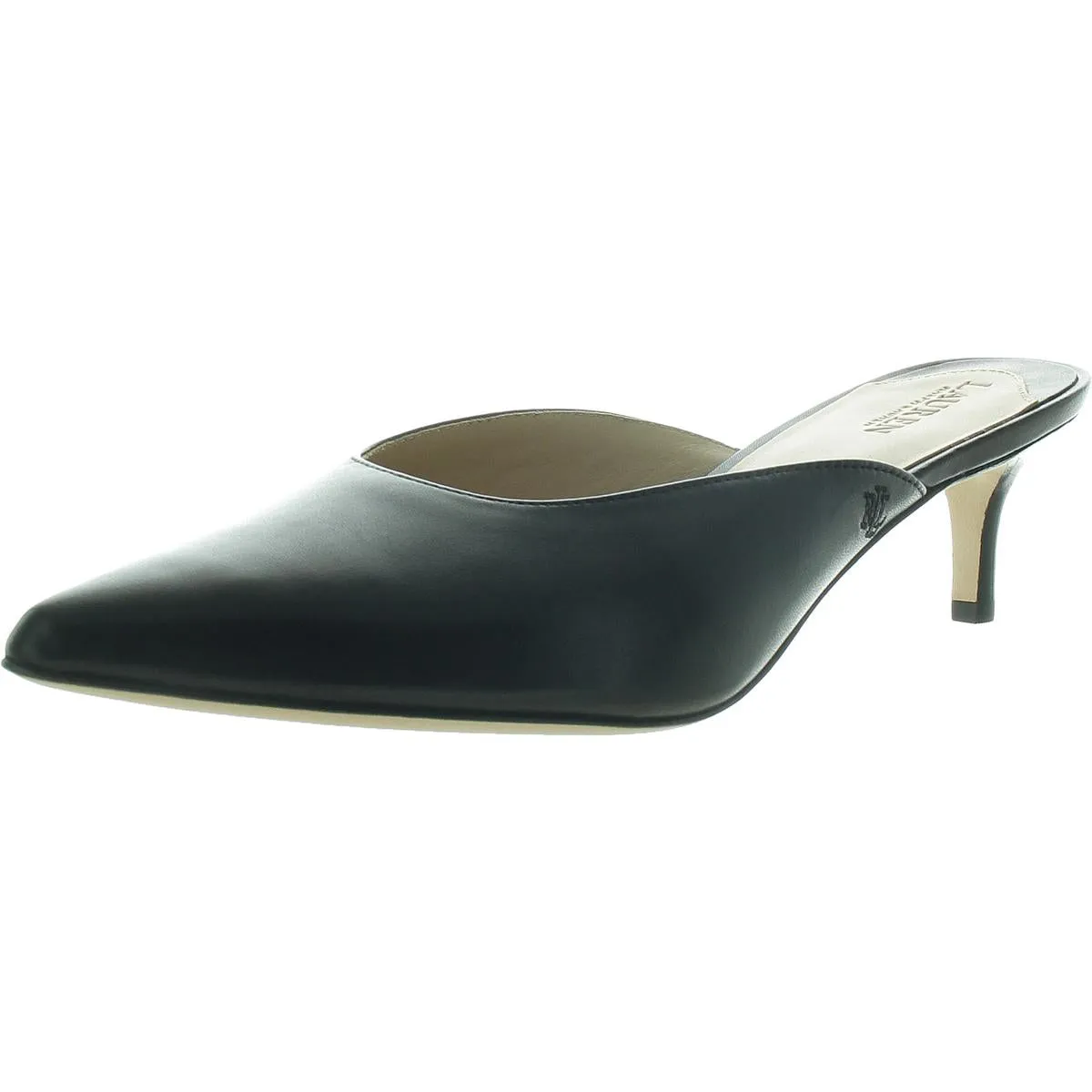 Adrienne-ML Womens Leather Pointed Toe Kitten Heels