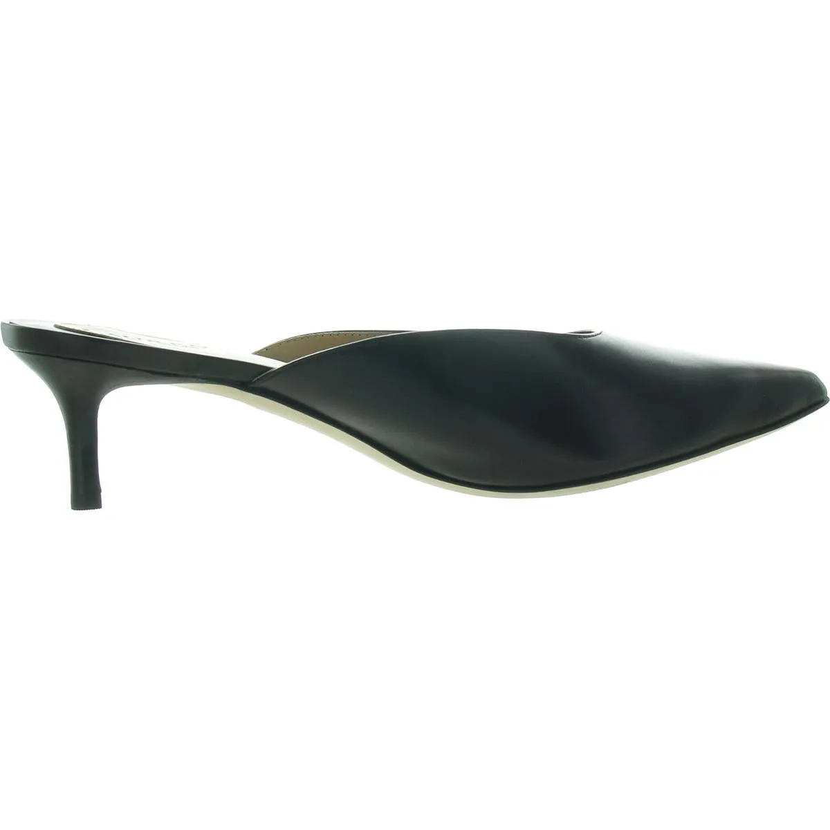 Adrienne-ML Womens Leather Pointed Toe Kitten Heels
