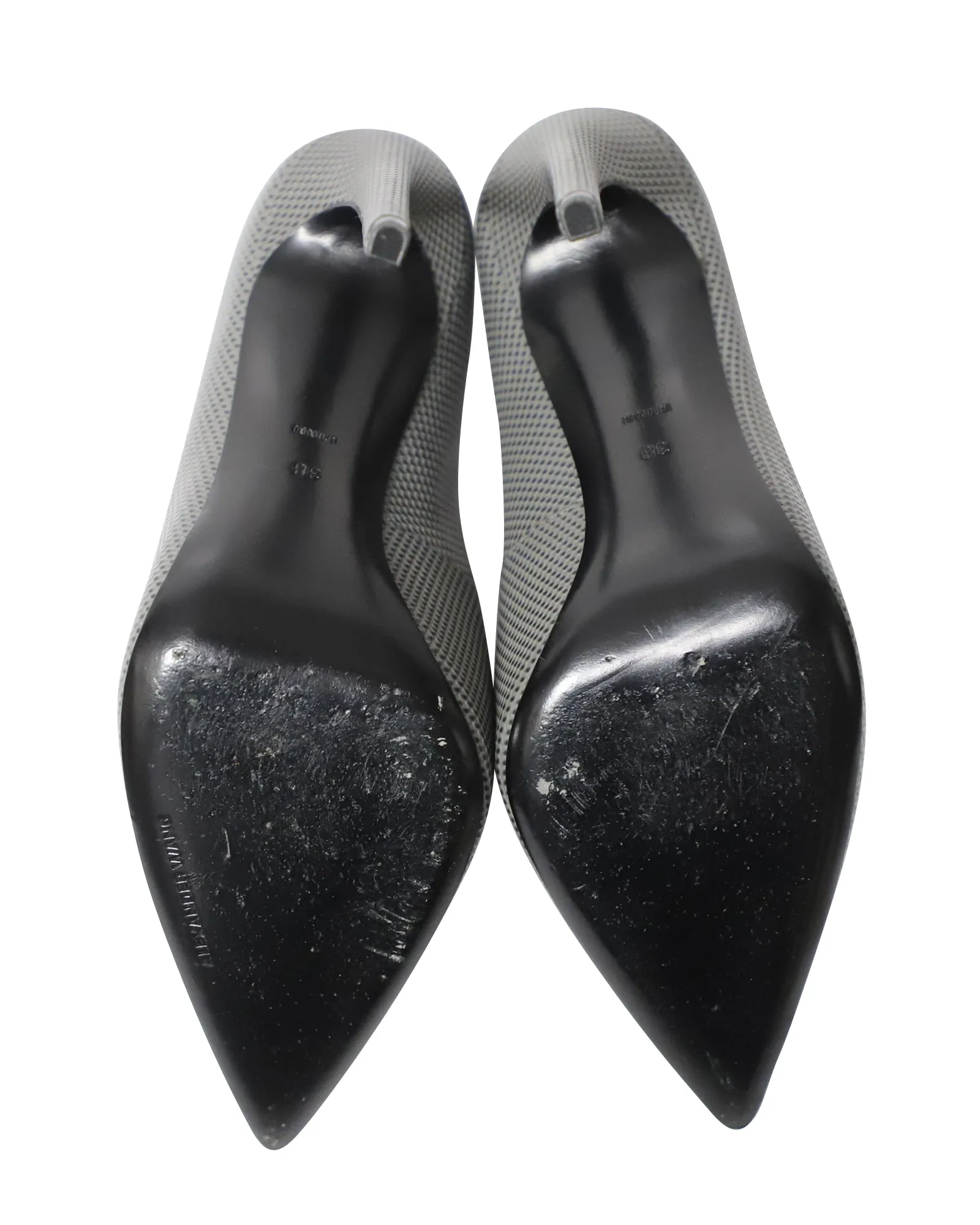 Alexander Wang Court Stiletto Heels in Grey Leather