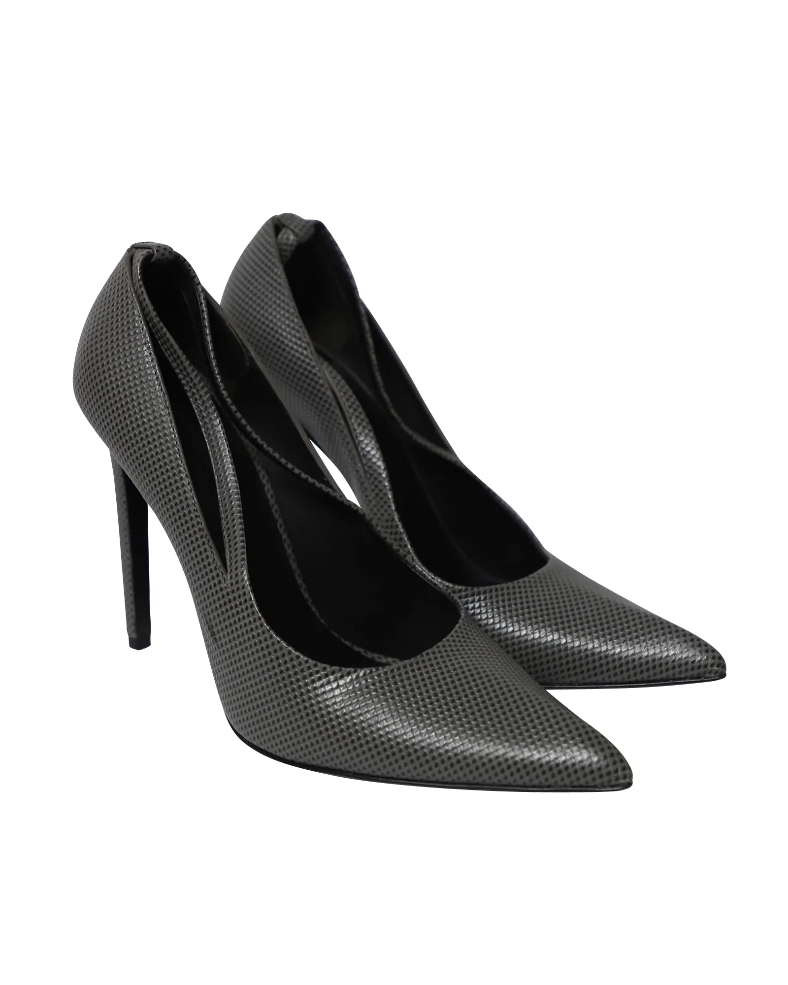 Alexander Wang Court Stiletto Heels in Grey Leather