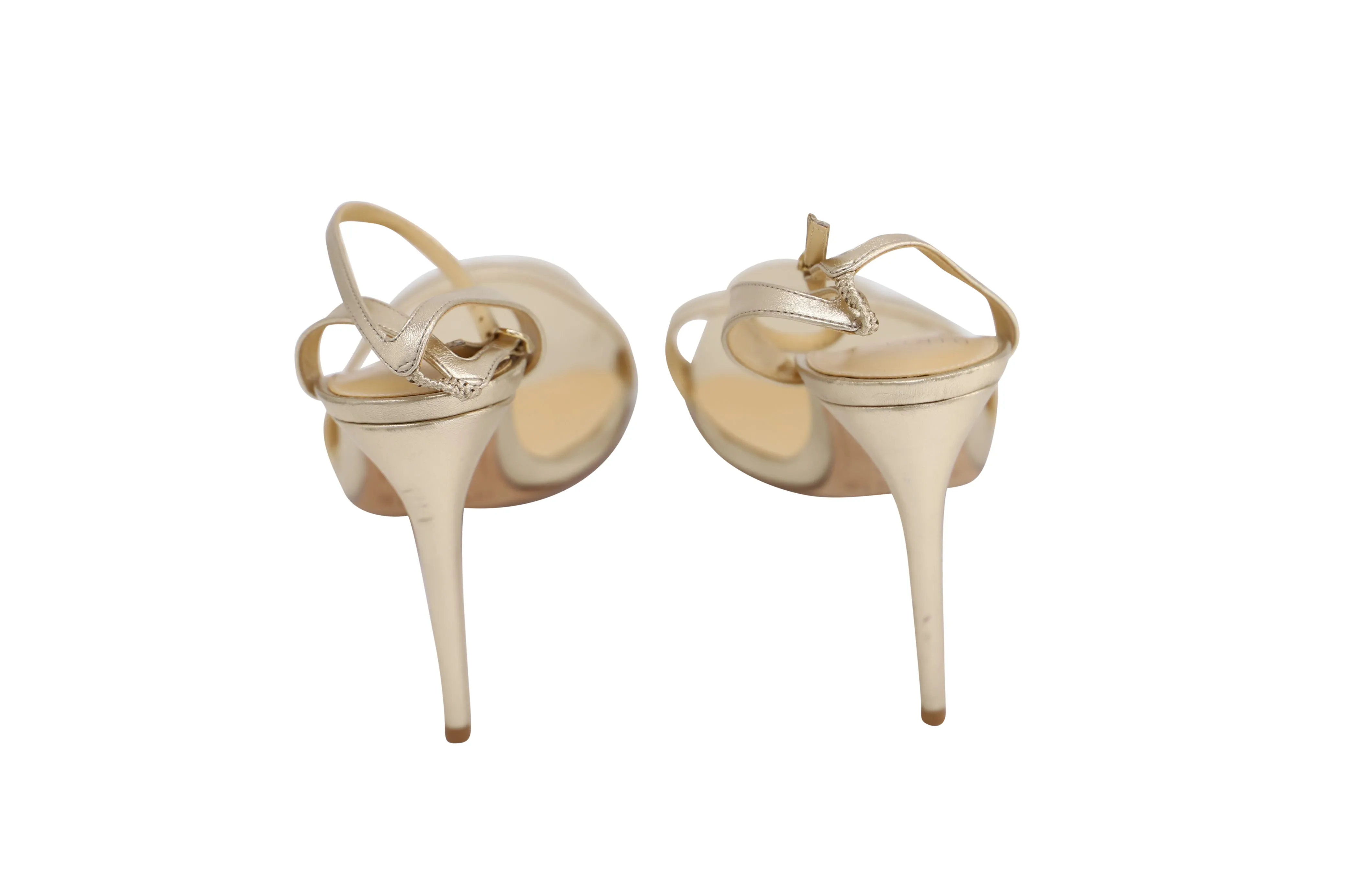 Alexandre Birman Willow 100 Heels in Metallic Gold  Leather