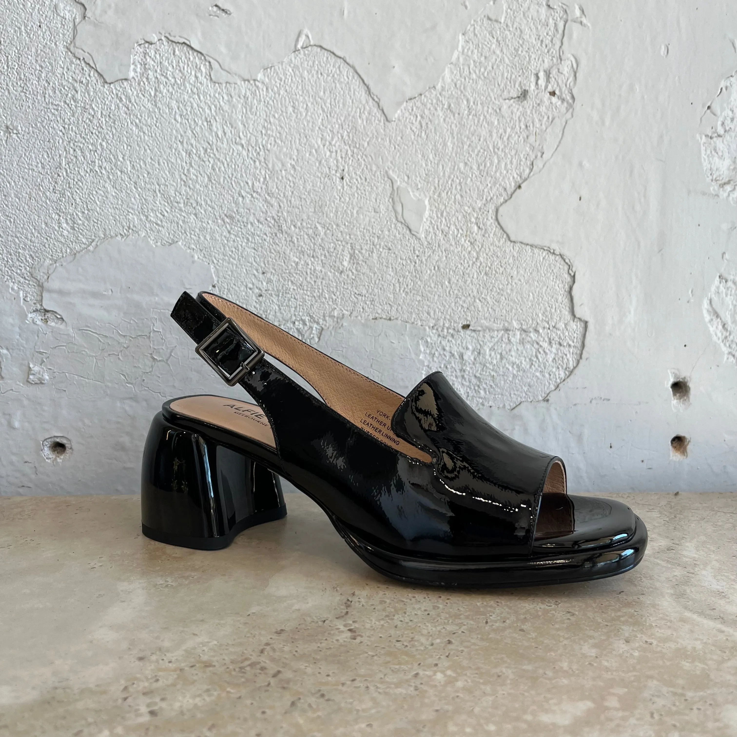 Alfie & Evie York Black Patent