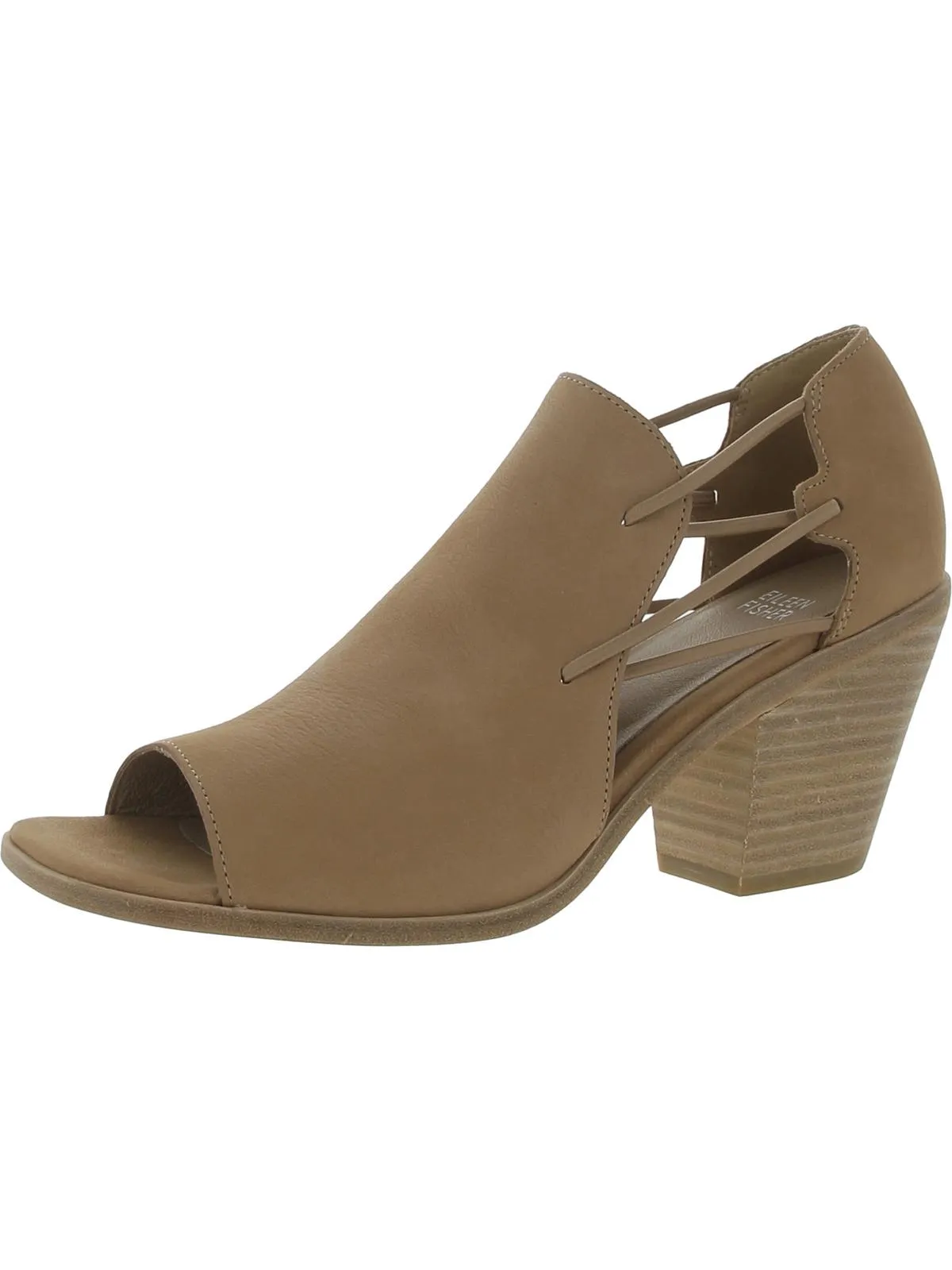 Alfie Womens Nubuck Open Toe Block Heels