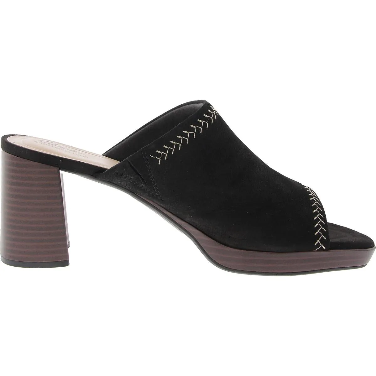 AMBYRLYNPARK Womens Embroidered Leather Block Heels