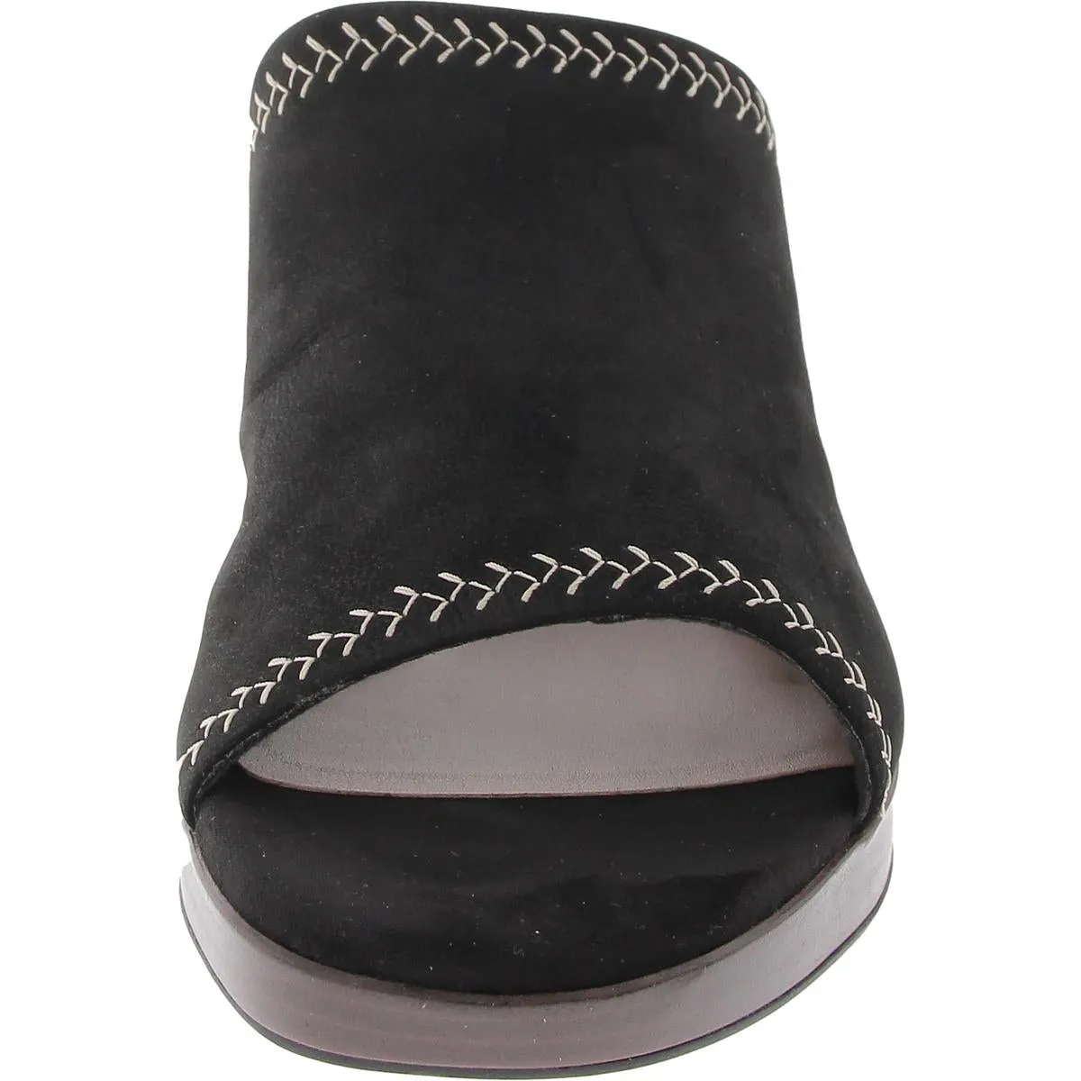 AMBYRLYNPARK Womens Embroidered Leather Block Heels