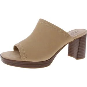 AMBYRLYNPARK Womens Embroidered Leather Block Heels