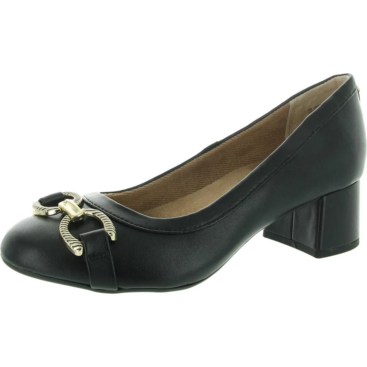 Ameriee Womens Faux Leather Cushioned Footbed Pumps