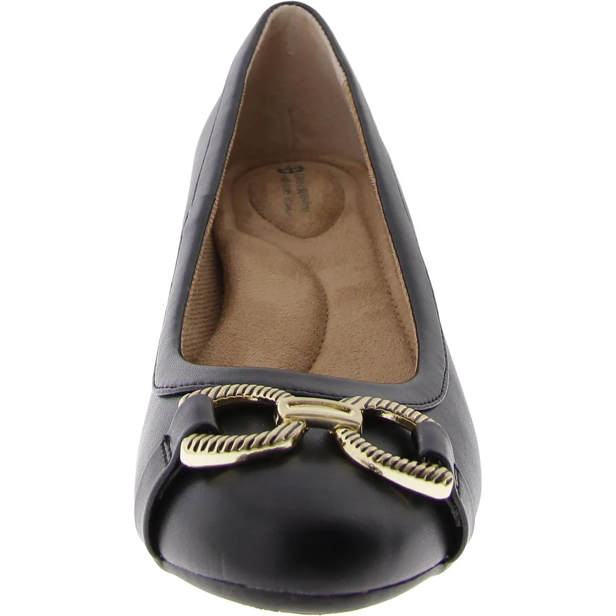Ameriee Womens Faux Leather Cushioned Footbed Pumps