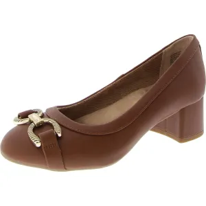 Ameriee Womens Faux Leather Cushioned Footbed Pumps