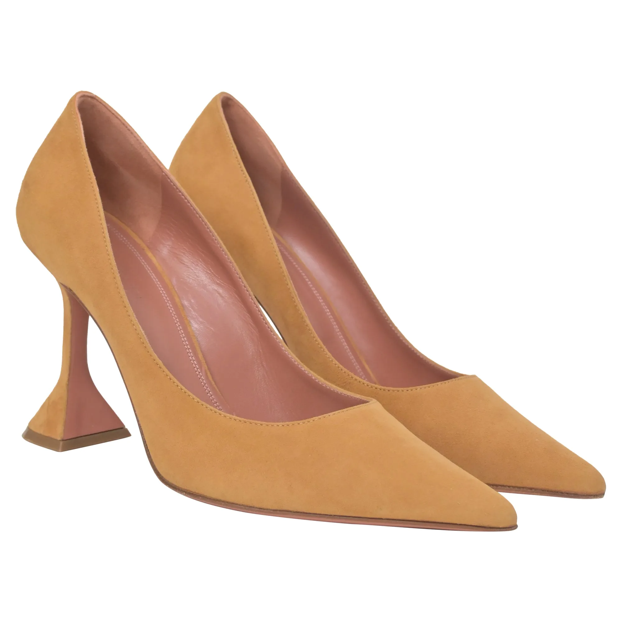 Amina Muaddi Ami Pumps 95 In Camel Suede