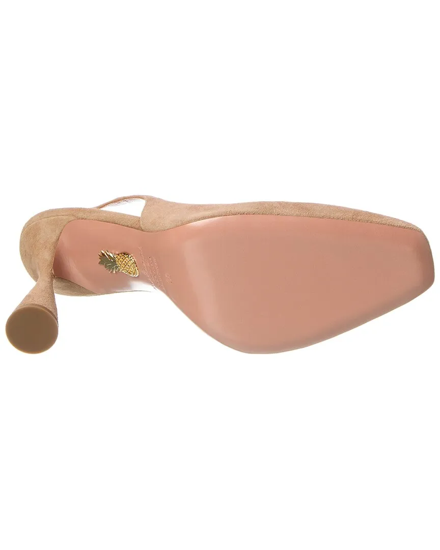 Aquazzura Amore 95 Suede Slingback Pump