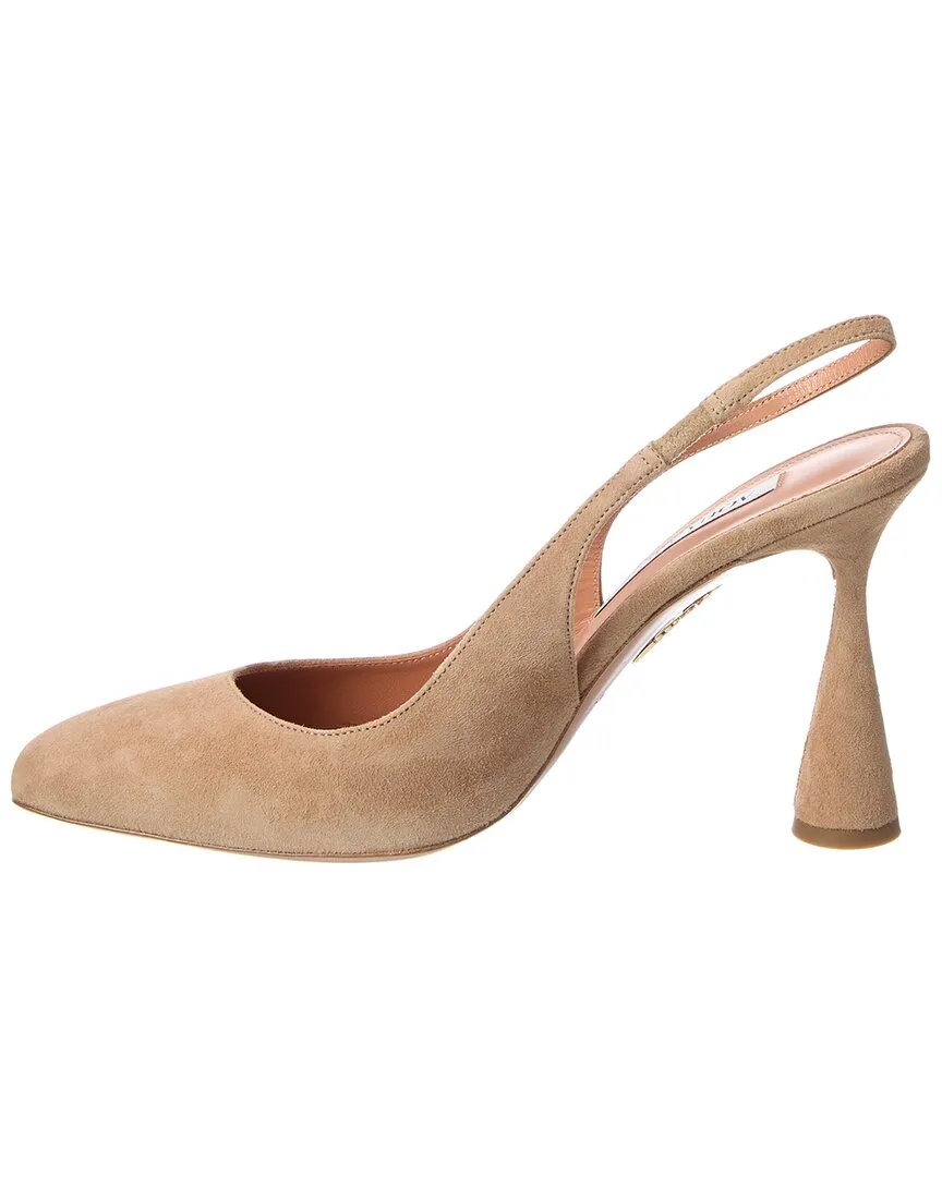 Aquazzura Amore 95 Suede Slingback Pump
