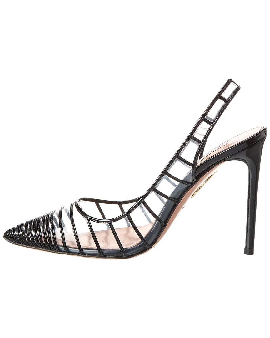 Aquazzura Call Me 105 Vinyl & Patent Slingback Pump