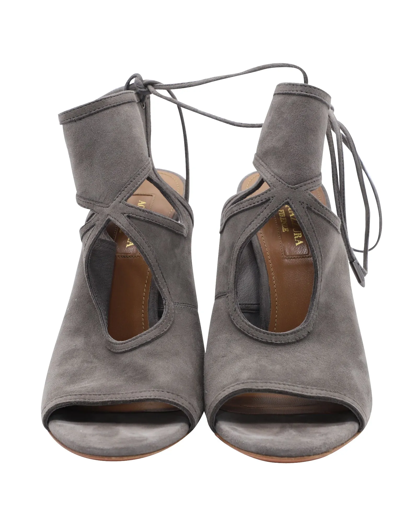Aquazzura Sexy Thing 105 Sandals In Grey Suede