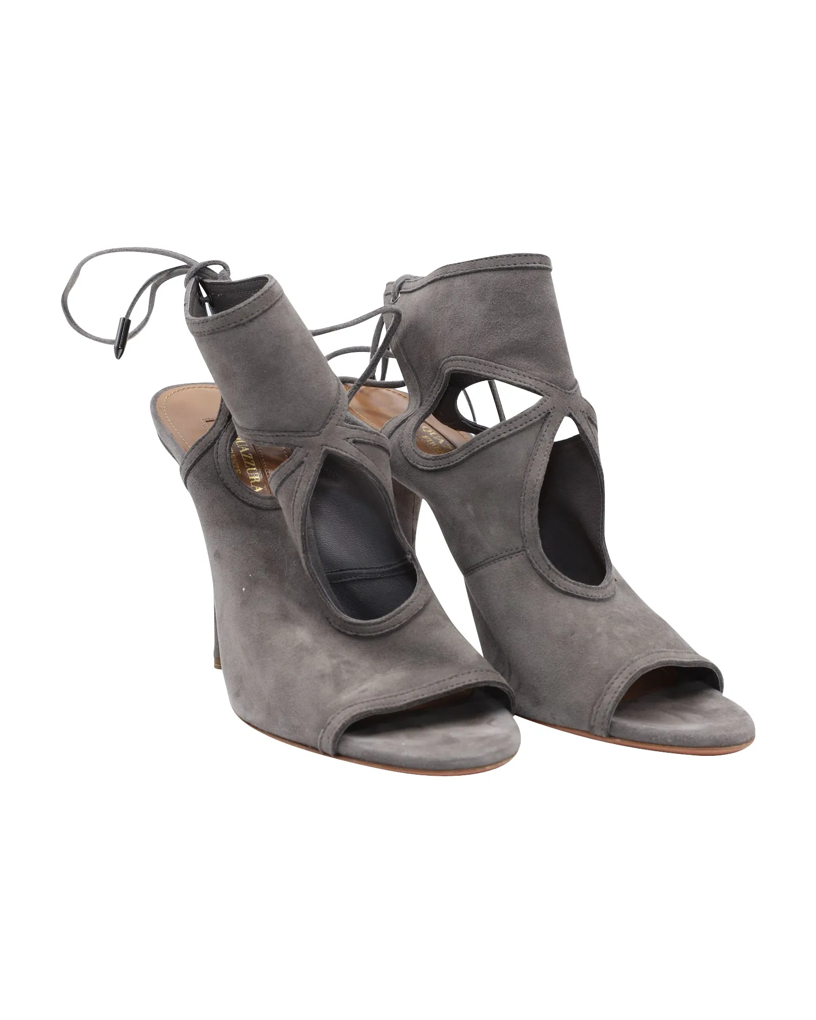 Aquazzura Sexy Thing 105 Sandals In Grey Suede