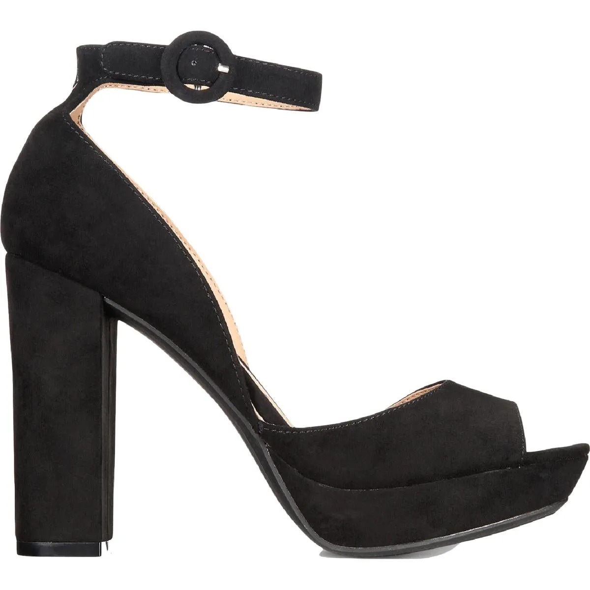 Areeta Womens Ankle Strap Block Heel D'Orsay Heels