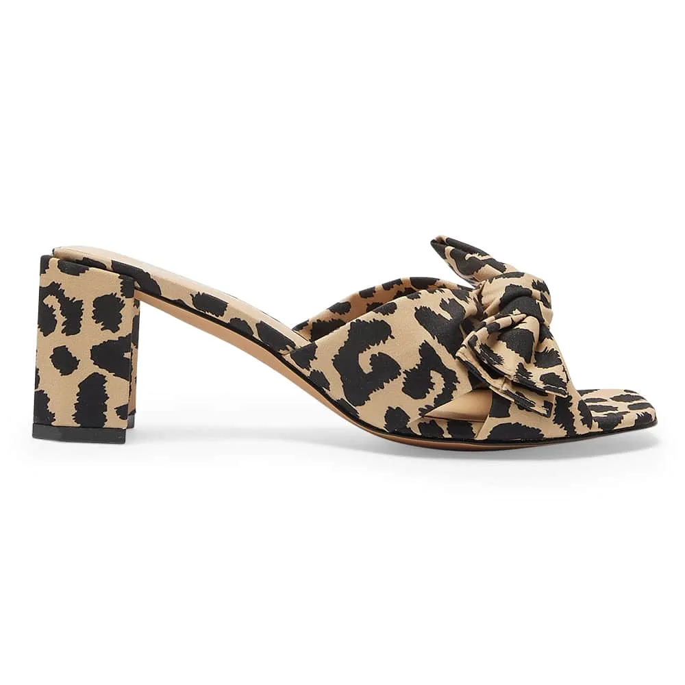 Aria Heel in Animal Satin
