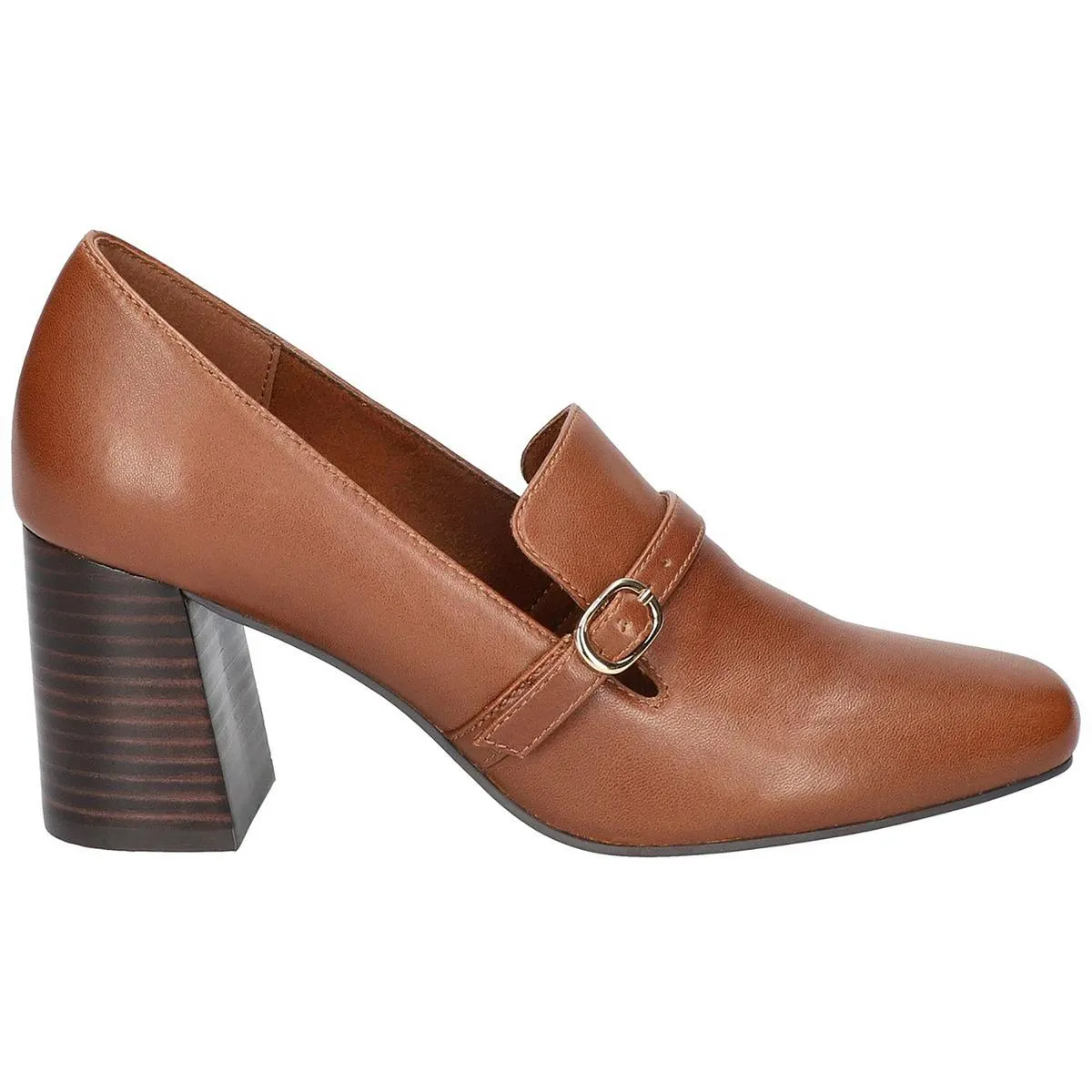 Ashton Womens Leather Slip On Loafer Heels