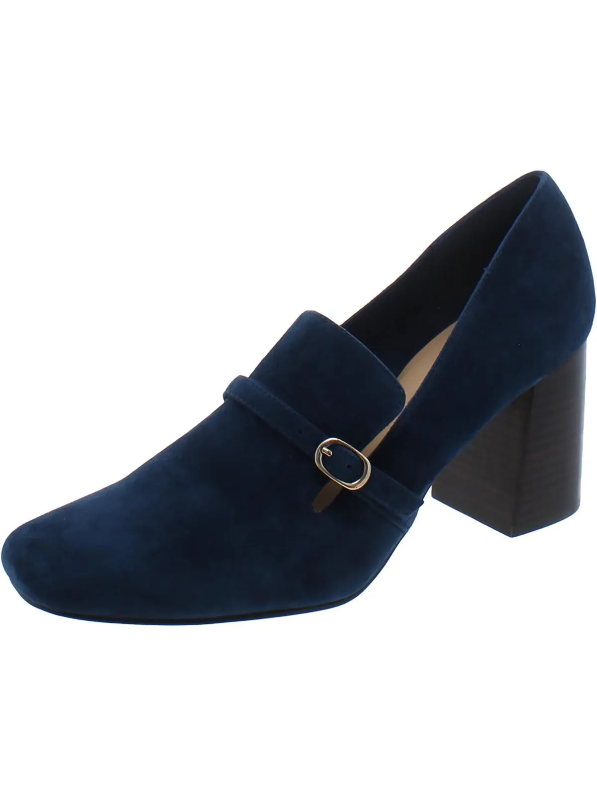 Ashton Womens Leather Slip On Loafer Heels
