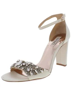 Barby Womens Shimmer Jeweled Evening Heels