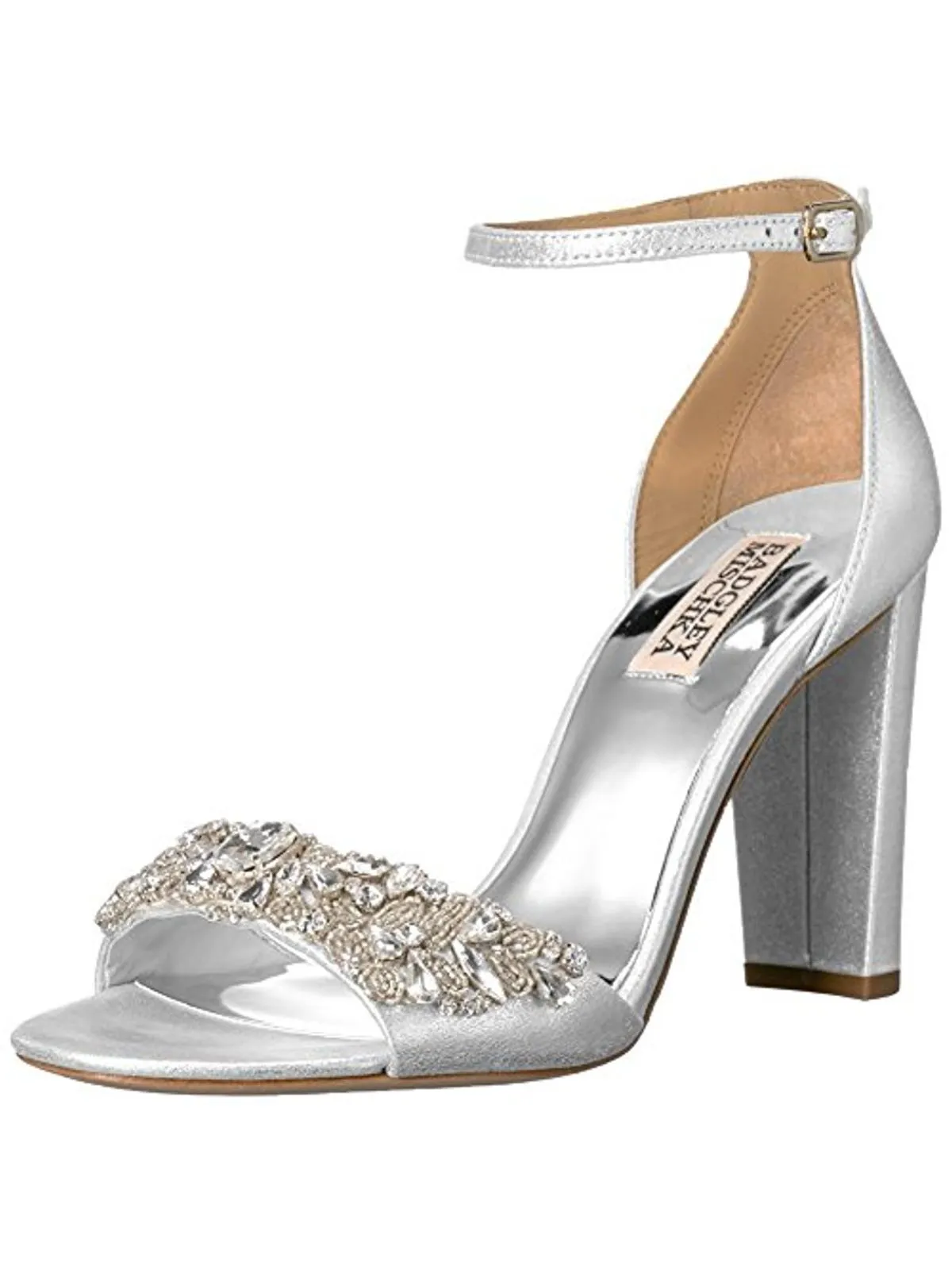Barby Womens Shimmer Jeweled Evening Heels