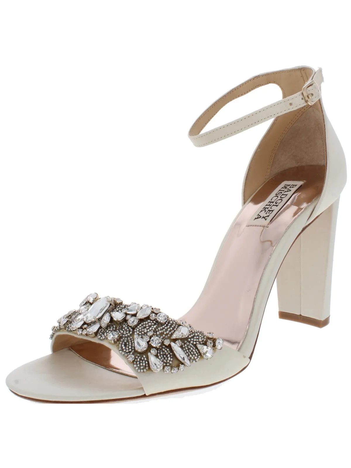 Barby Womens Shimmer Jeweled Evening Heels