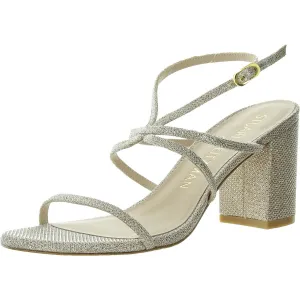 Barelythere 75 Womens Strappy Leather Block Heels