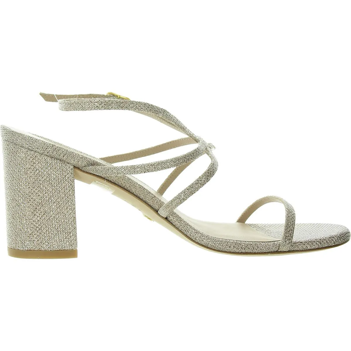Barelythere 75 Womens Strappy Leather Block Heels