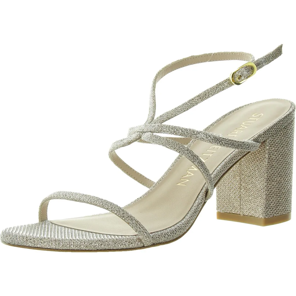 Barelythere 75 Womens Strappy Leather Block Heels