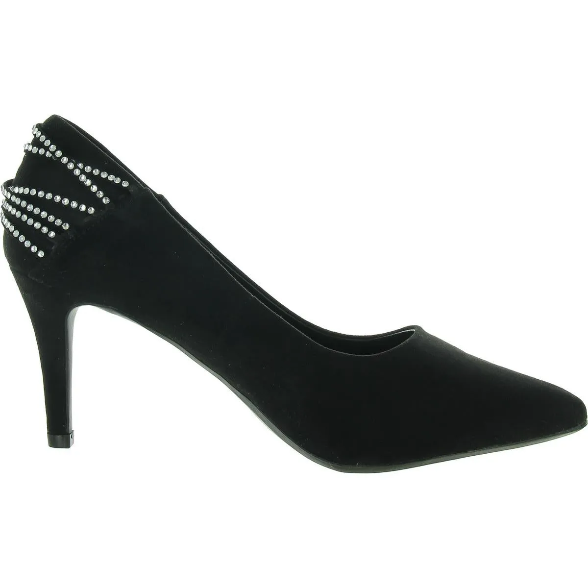 Betolda Womens Faux Suede Rhinestone Pumps