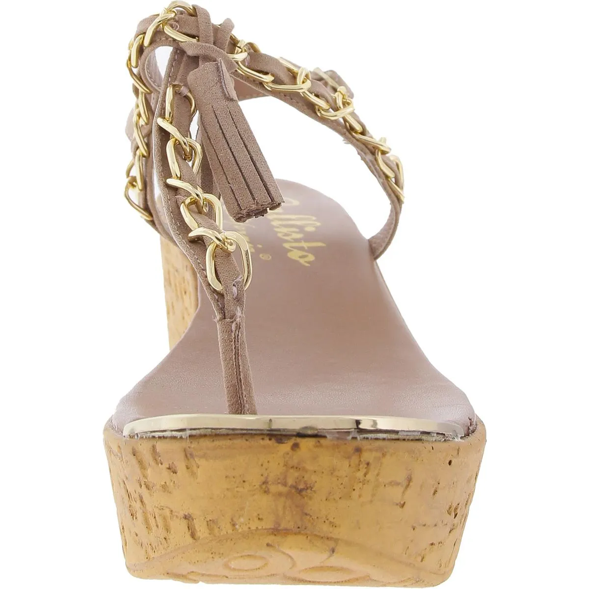 BHFO Womens Chain Manmade Platform Heels