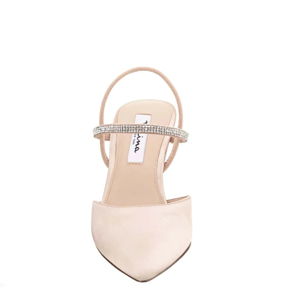Billie Heel in Pearl Rose Satin