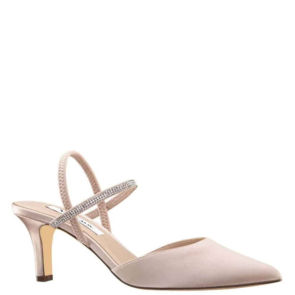 Billie Heel in Pearl Rose Satin