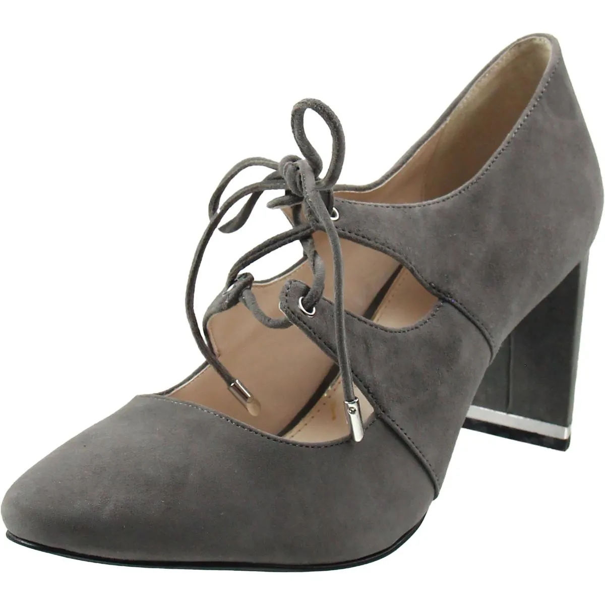 BINDDI Womens Lace-Up Faux Suede Pumps
