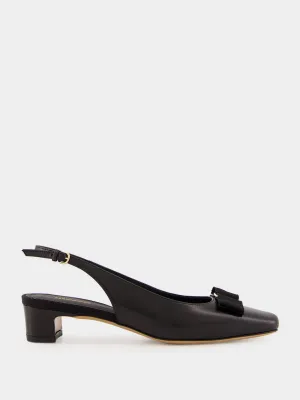 Black Iconic Bow Slingback