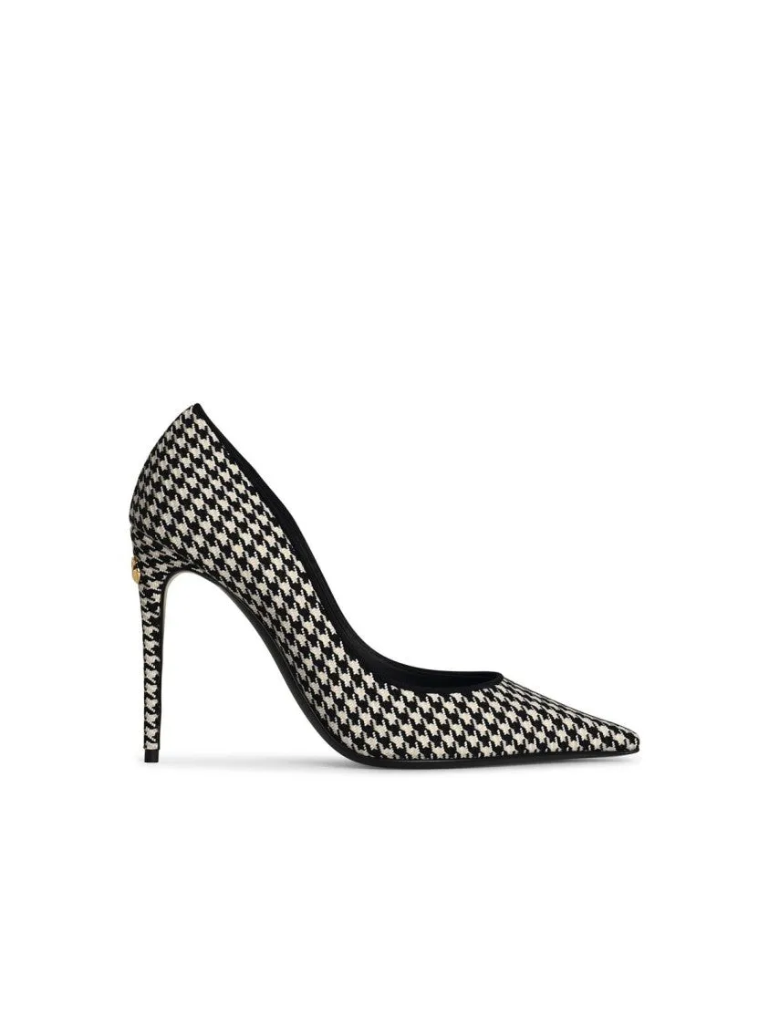 Black Viscose Blend Leather Pumps
