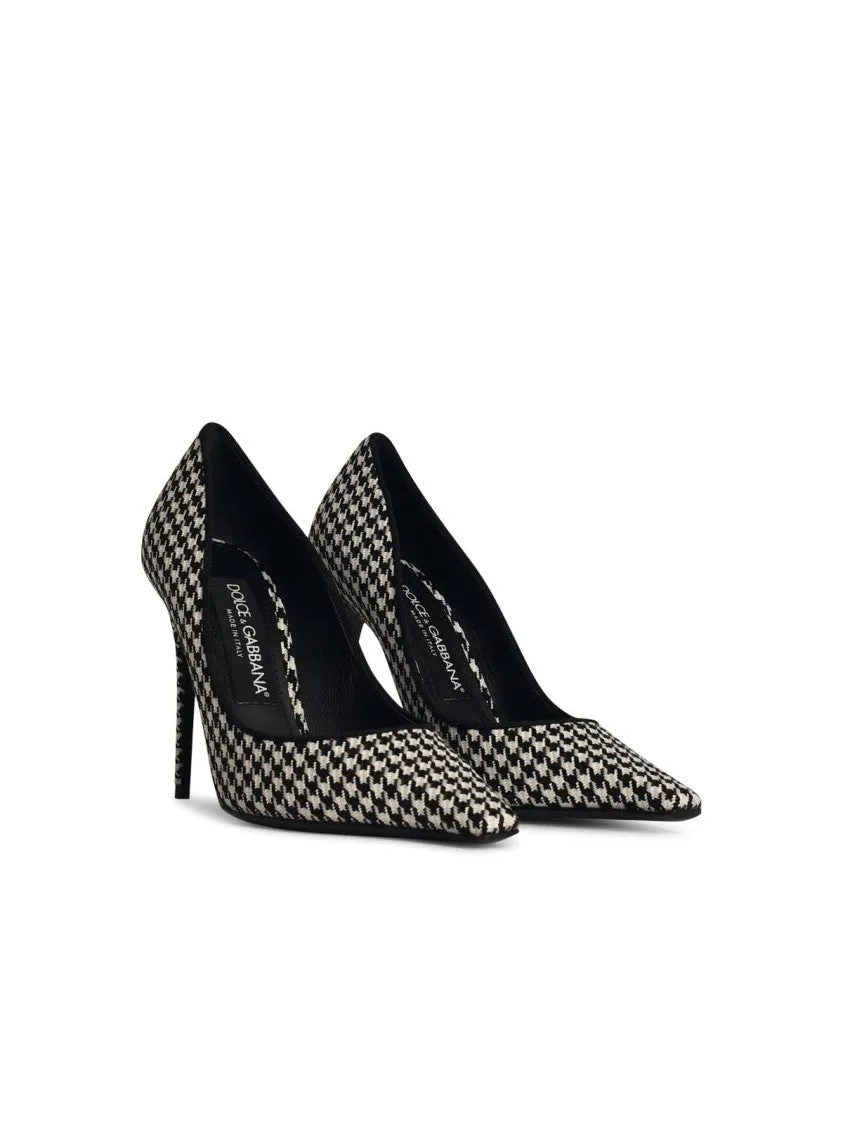 Black Viscose Blend Leather Pumps