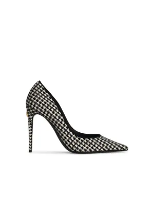 Black Viscose Blend Leather Pumps