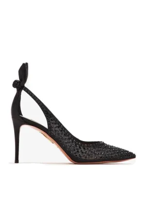 Bow Tie Crystal Tulle Pump 85