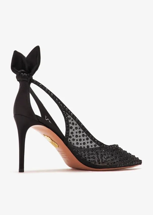 Bow Tie Crystal Tulle Pump 85
