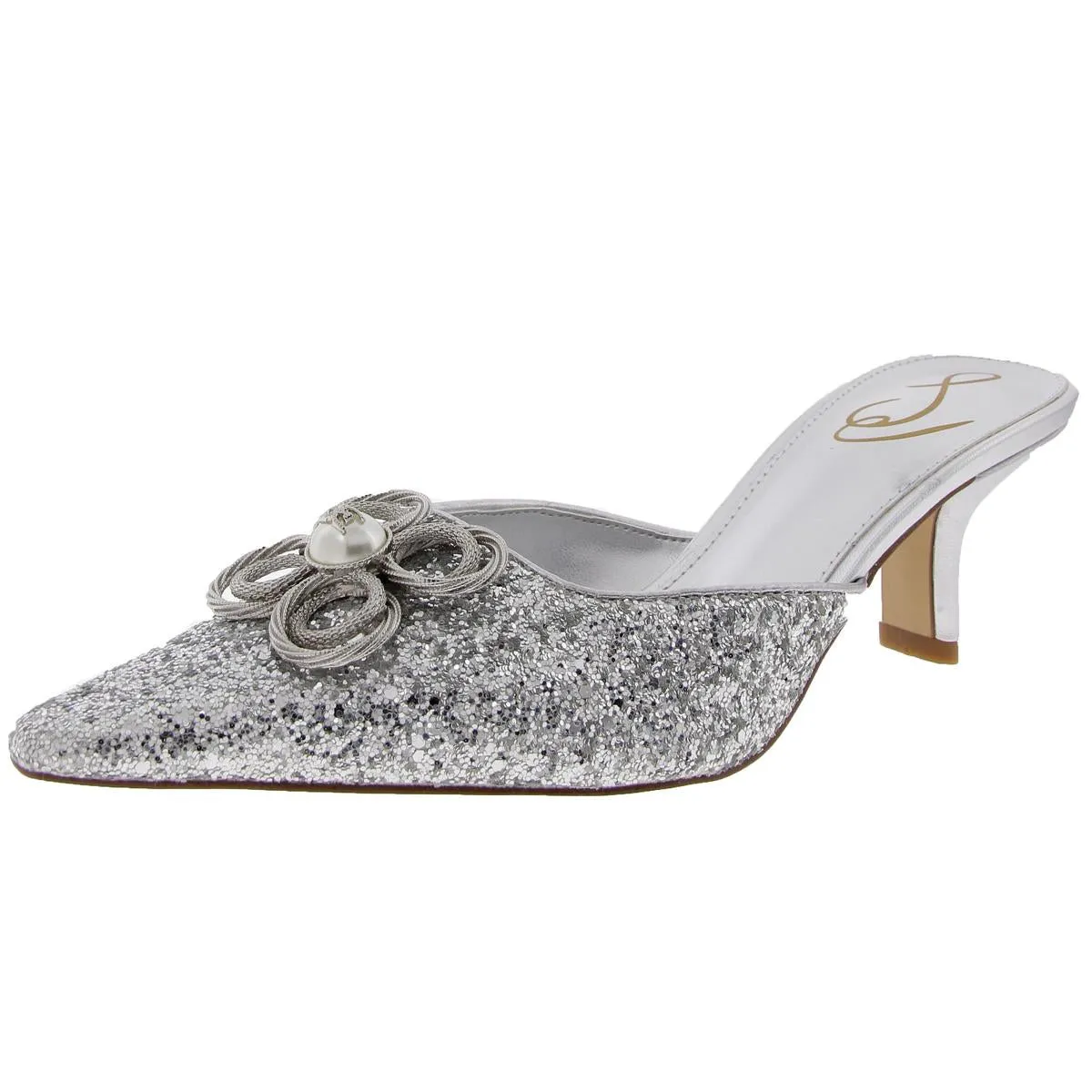 Brit Tour Womens Embellished Slip-On Kitten Heels